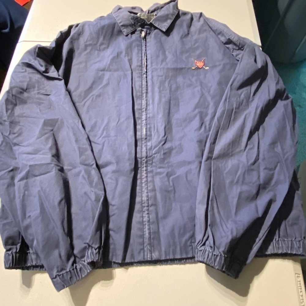 Vintage Polo by Ralph Lauren Navy Blue Windbreaker Full Zip Jacket Men's XXL EUC